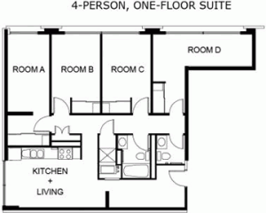 Typical 4 Bedroom, One Floor Suite